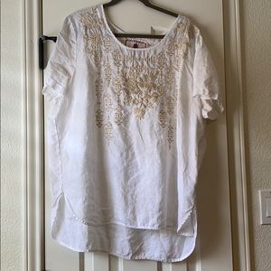 Johnny Was Linen Top Size XL